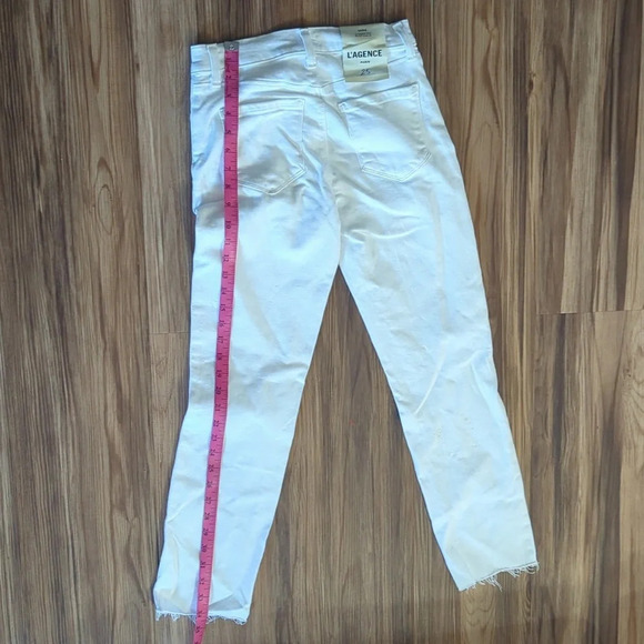 L'AGENCE Cropped Slim White Jeans, 25 - Picture 6 of 6